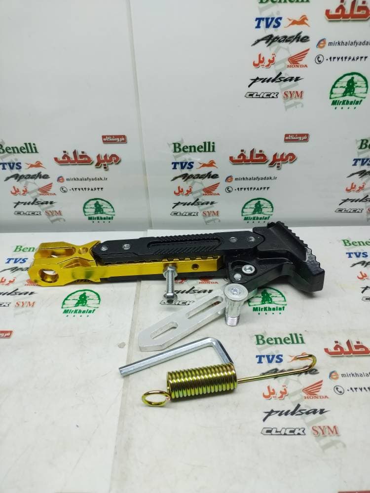 جک بغل اسپرت رنتال cnc قابل تنظیم انواع موتورسیکلت زرد طلایی