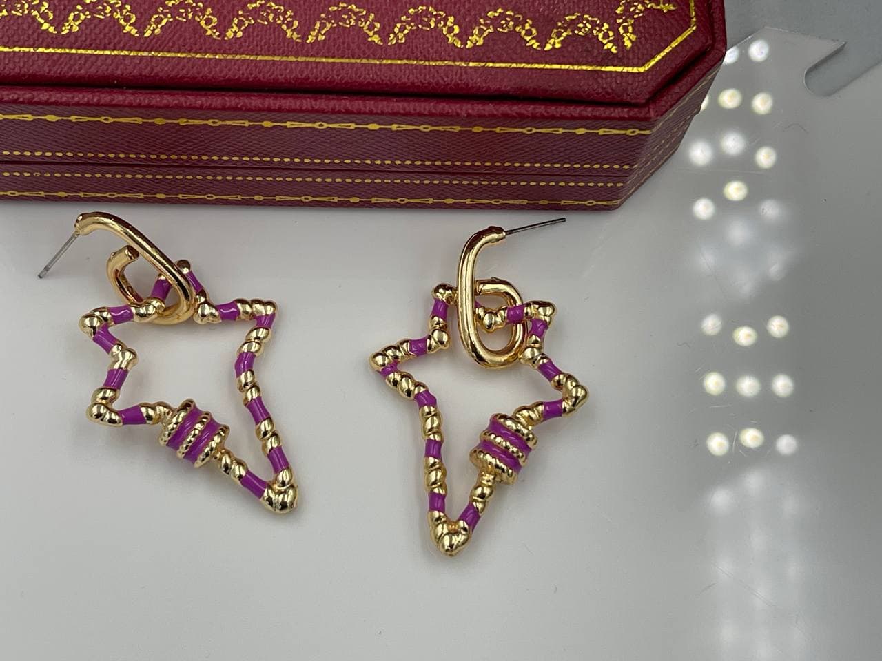 گوشواره طرح ستاره پاستیلی