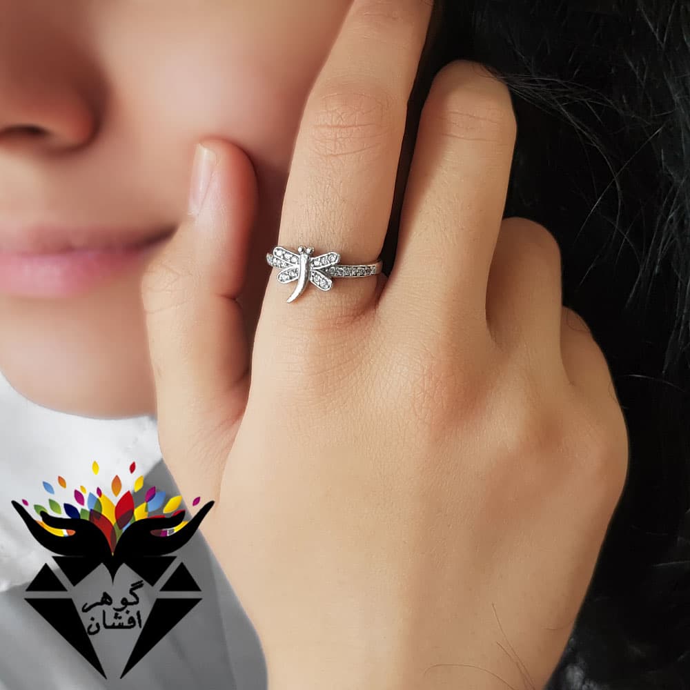 انگشتر نقره طرح سنجاقک R3227