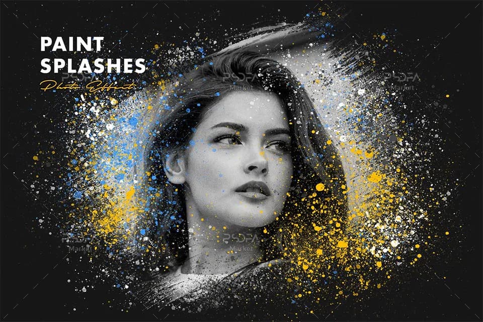 افکت لکه‌های رنگی نقاشی بر روی عکس و تصاویر برای فتوشاپ