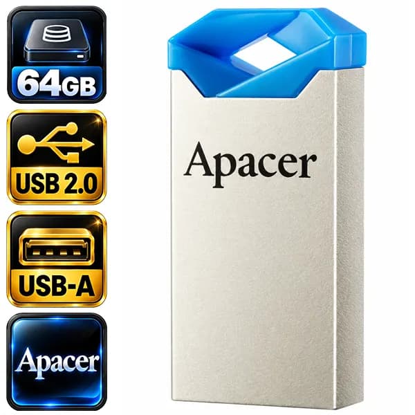 فلش اپیسر مدل AH111 AP64GAH111U-1 USB2.0 با ظرفیت 64 گیگابایت