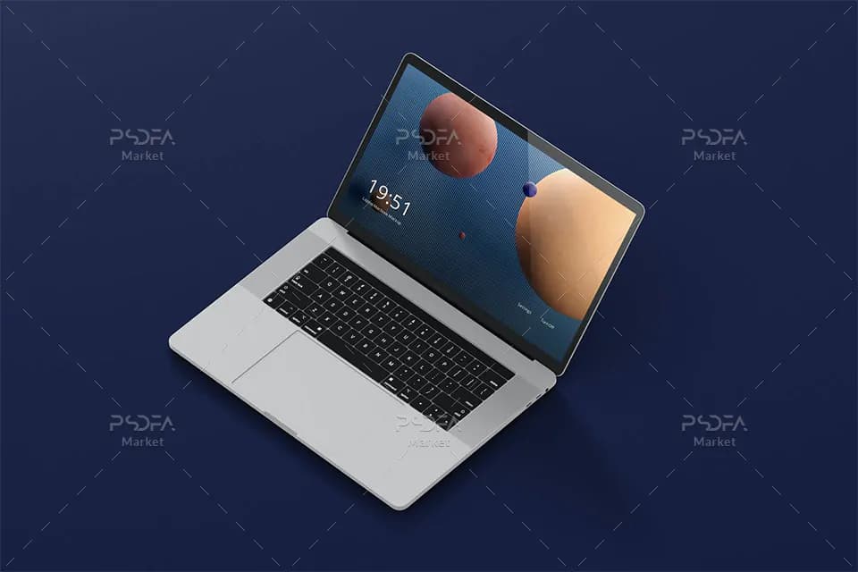 12 موکاپ لپ تاپ مک بوک اپل در حالت و نماهای مختلف برای فتوشاپ