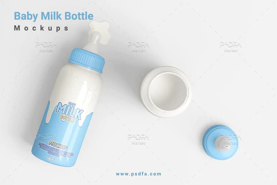 موکاپ شیشه شیر نوزاد و کودک Baby Milk Bottle Mockups
