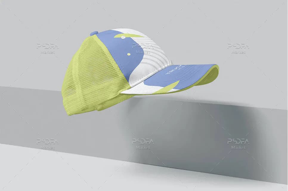 موکاپ کلاه گپ لبه دار ورزشی Trucker Hat Mockups
