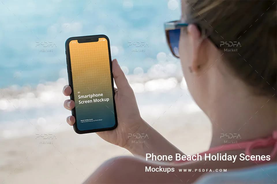 موکاپ موبایل آیفون در دست در حالات و نماهای مختلف