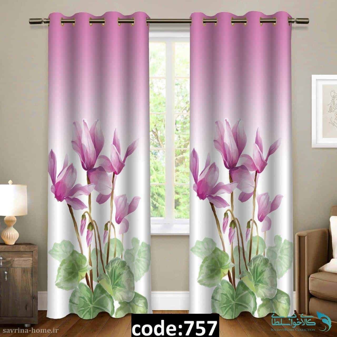 پرده پانچی سری گل مدل Sh-757