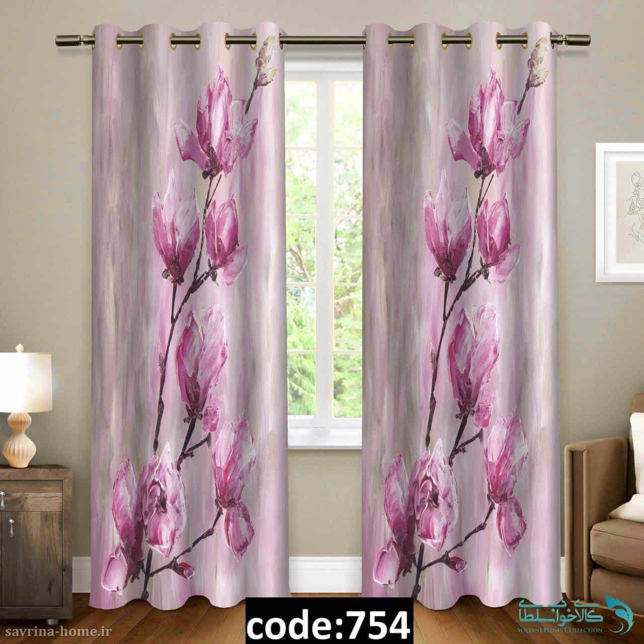 پرده پانچی سری گل مدل Sh-754