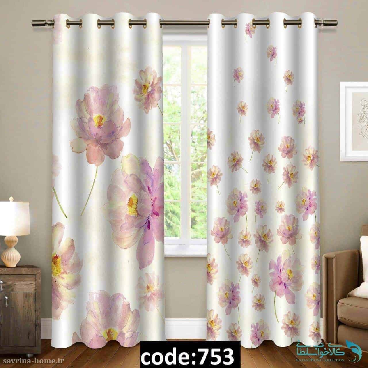 پرده پانچی سری گل مدل Sh-753