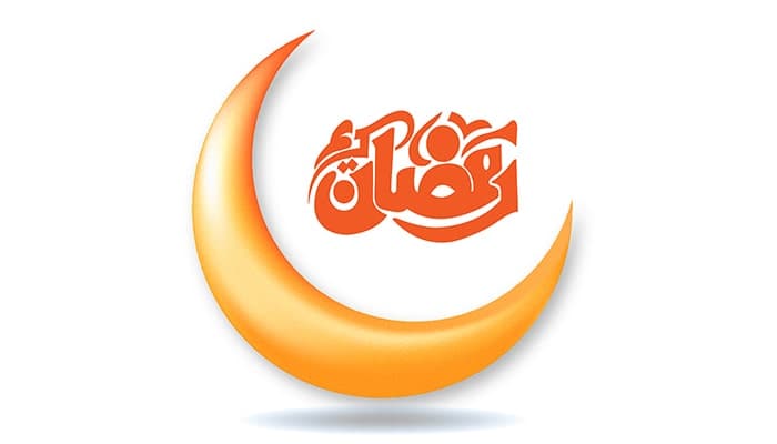 وکتور تایپوگرافی ماه رمضان و هلال ماه