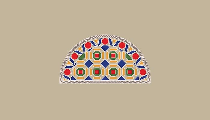 وکتور طرح اسلیمی و شیشه رنگی سنتی
