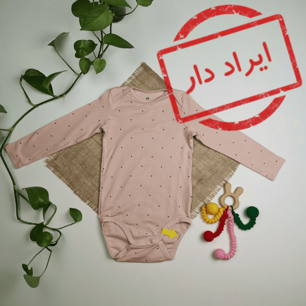 بادی نوزادی دخترانه آستین بلند برند h&m طرح دون دونی کالباسی رنگ – 18-24 ماه