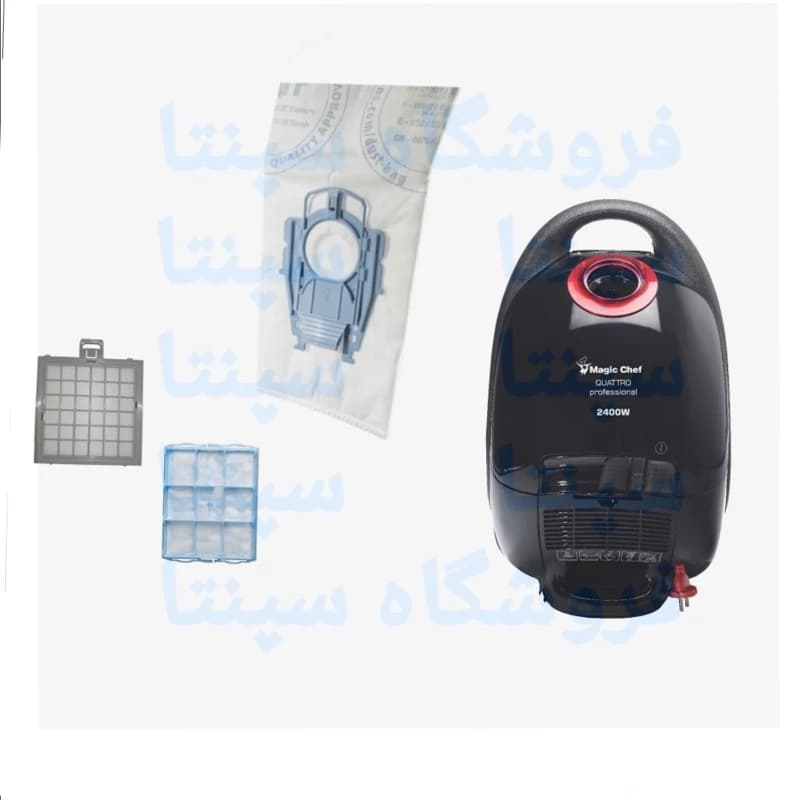 کیسه یکبارمصرف جاروبرقی 4تایی و فیلتر جلو عقب مجیک شف MAJIC chef