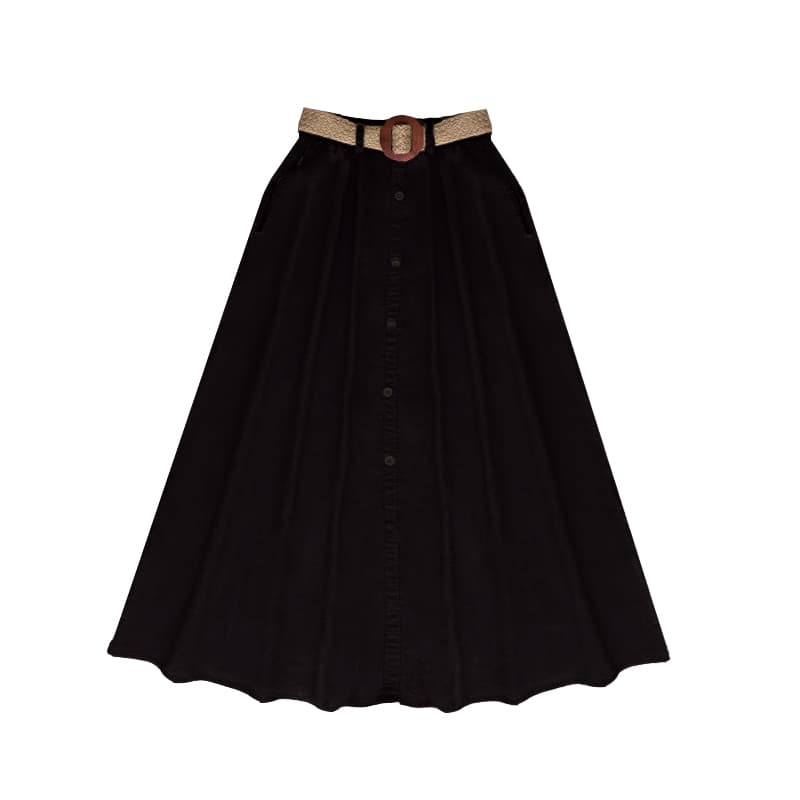 دامن لینن بلند Stradivarius