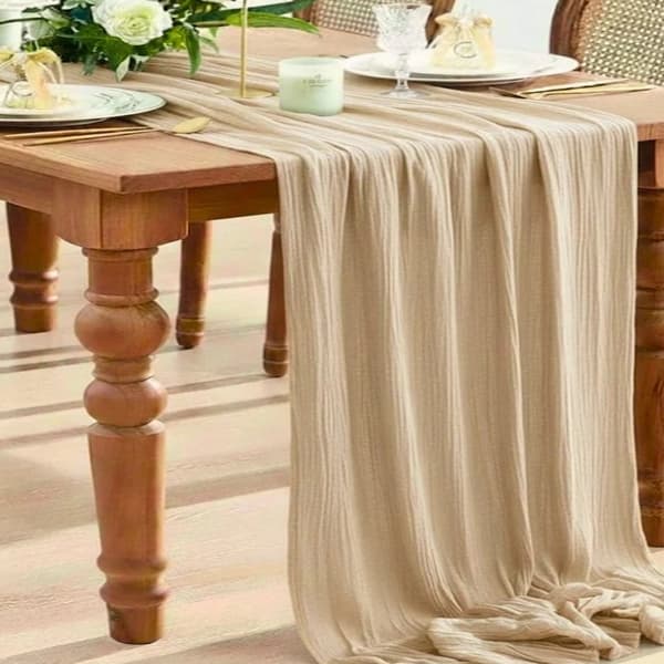 رانر رومیزی 90 × 200 سانتی متر کامیز مدل Bohem بژ تیره