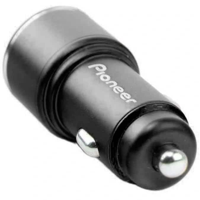 شارژر فندکی خودرو ۴۳ وات Pioneer + سوزن سیمکارت طرح قلب