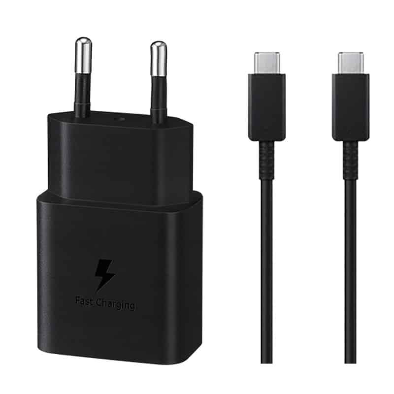 شارژر سامسونگ A14 ظرفیت ۱۵ وات + سوزن سیم‌کارت طرح قلب