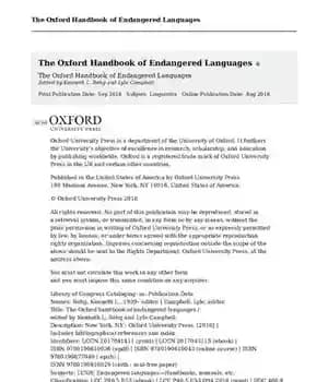 دانلود کتاب The Oxford Handbook of Endangered Languages