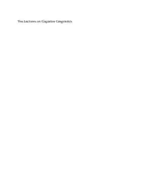 دانلود کتاب Ten Lectures on Cognitive Linguistics
