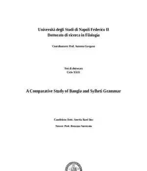 دانلود کتاب A Comparative Study of Bangla and Sylheti Grammar