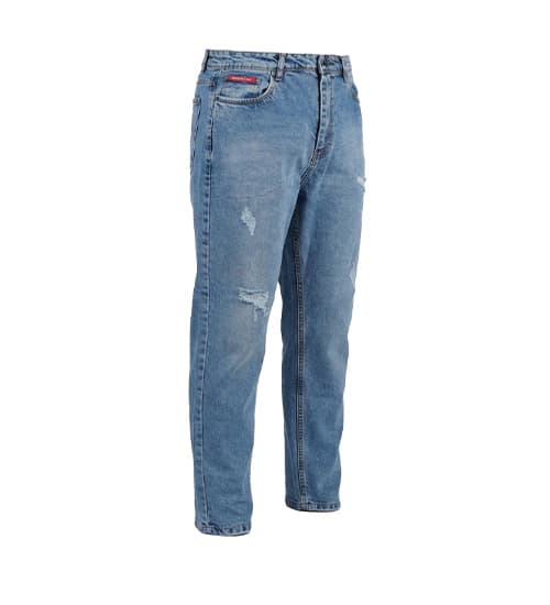 شلوار مردانه مام فیت ساده جین آبی روشن Zara کد 50929