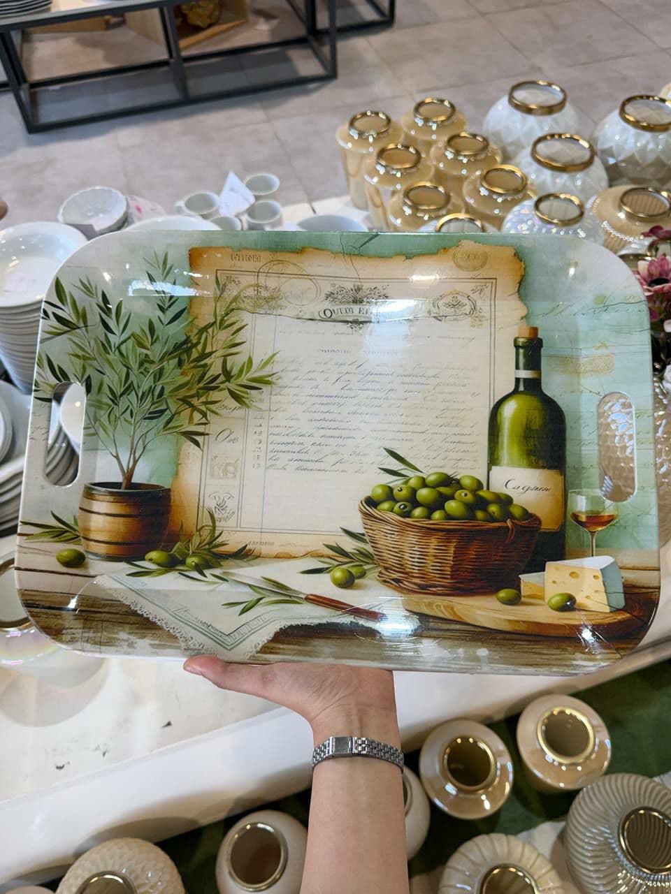 سینی طرحدار دسته دار کد 12