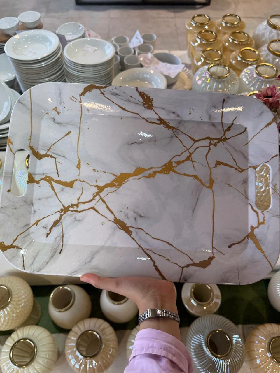 سینی طرحدار دسته دار کد 11