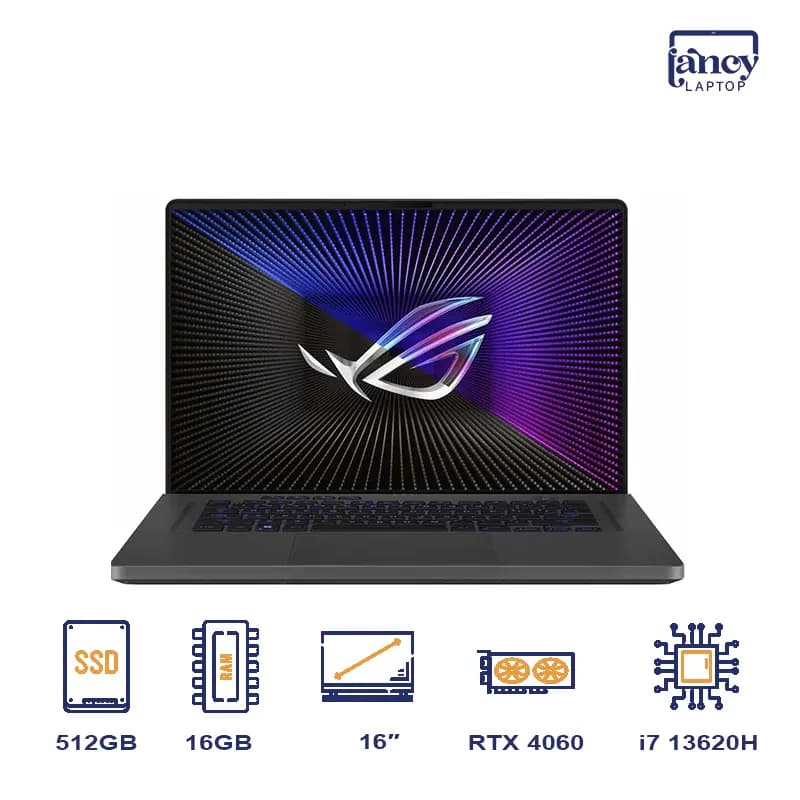 لپ تاپ استوک 16 اینچی ایسوس ROG Zephyrus GU603VV Core i7-13620H 16GB DDR4 512GB NVMe SSD NVIDIA GeForce RTX 4060 8GB GDDR6 165Hz