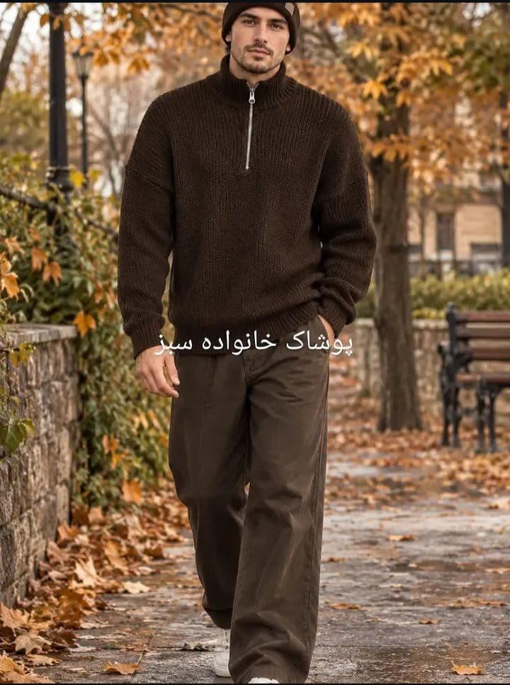 بافت نیم زیپ یقه اسکی