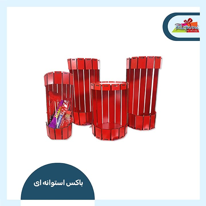 جعبه ولنتاین چوبی طرح استوانه ای