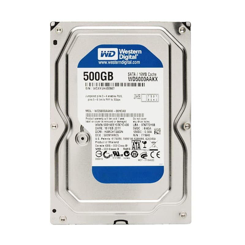 هارد اینترنال 500 گیگ وسترن Western Digital Blue 500GB 55 استوک