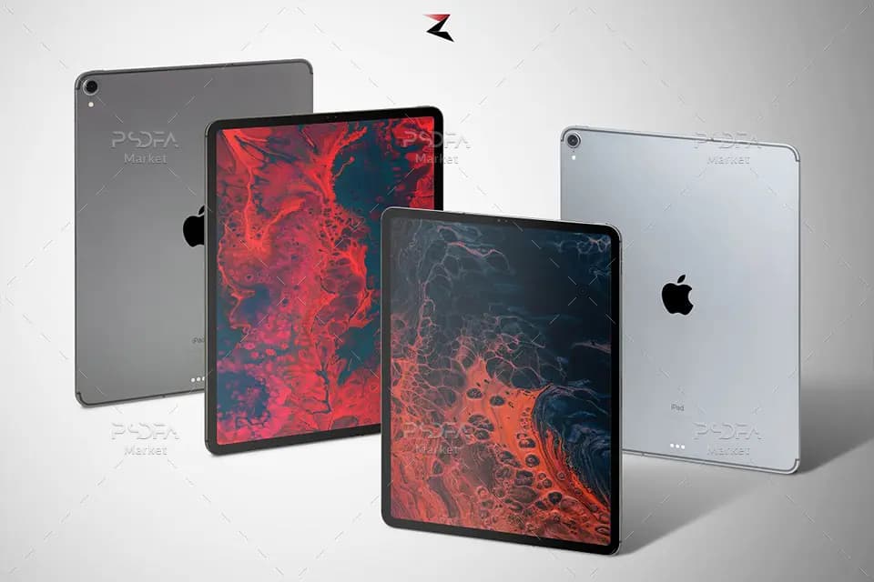 موکاپ تبلت آیپد پرو در حالت و نماهای مختلف – iPad Pro Mockup — تصویر ۸