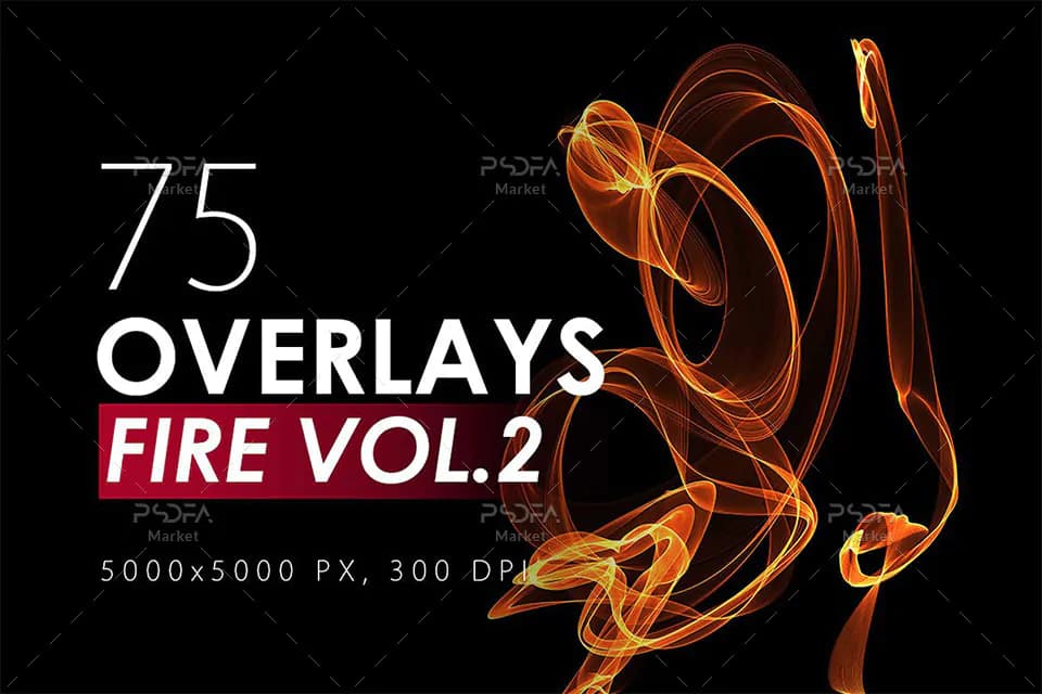 افکت شعله‌های آتش بر روی عکس و تصاویر – Abstract Fire Overlays