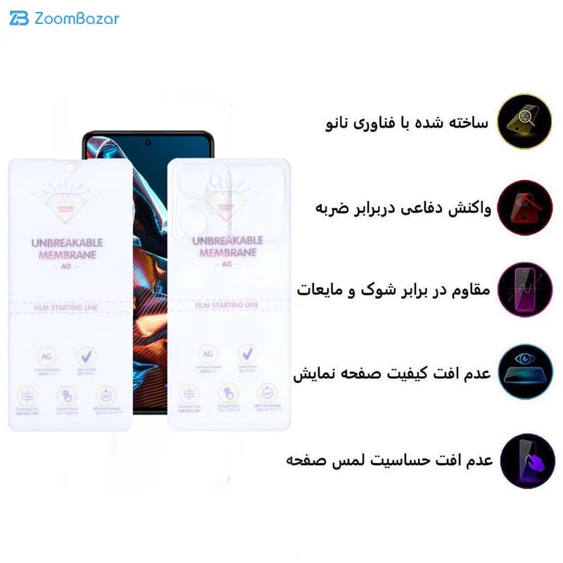گلس مات اپیکوی مدل Hydrogel-Matte مناسب برای گوشی موبایل شیائومی Poco X5 Pro به همراه محافظ پشت گوشی — تصویر ۴