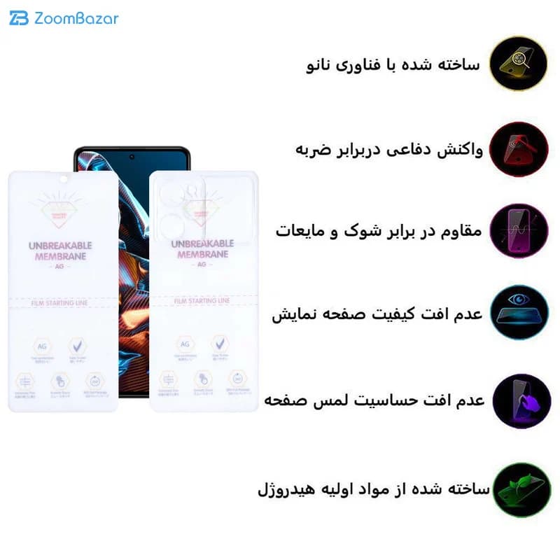 گلس مات اپیکوی مدل Hydrogel-Matte مناسب برای گوشی موبایل شیائومی Poco X5 Pro به همراه محافظ پشت گوشی — تصویر ۶