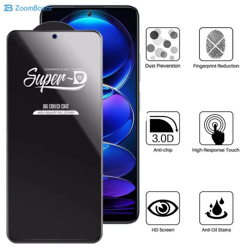 گلس اپیکوی مدل Super 5D مناسب برای گوشی موبایل شیائومی Redmi Note 12 5G/ Poco X5 — تصویر ۷