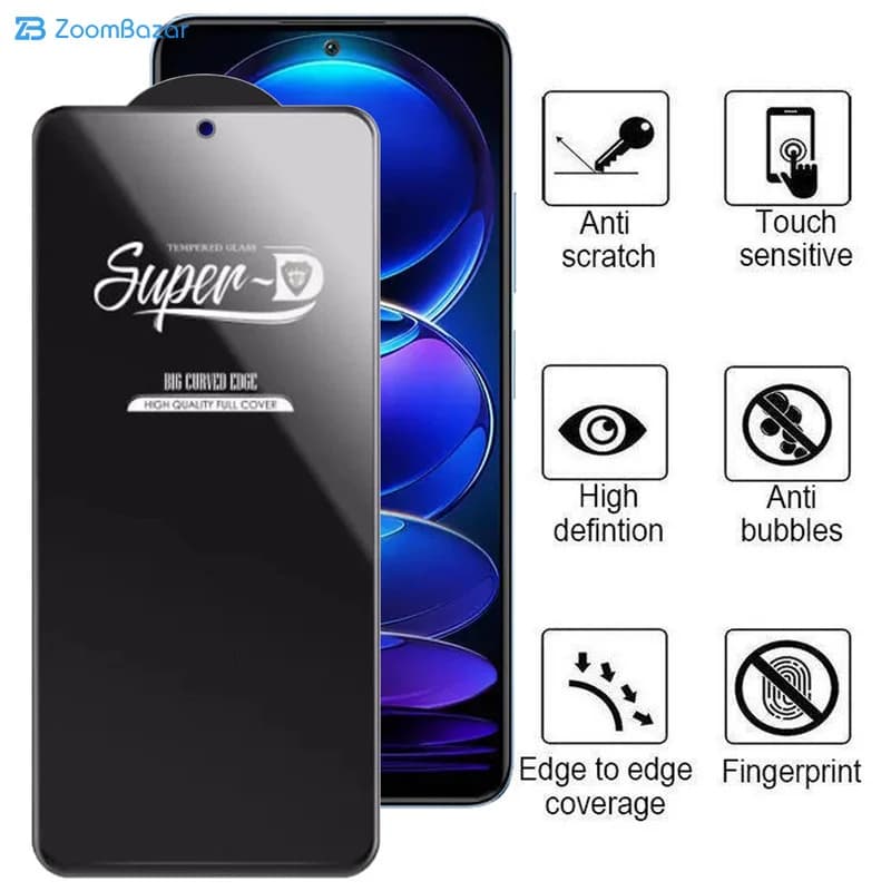 گلس اپیکوی مدل Super 5D مناسب برای گوشی موبایل شیائومی Redmi Note 12 5G/ Poco X5 — تصویر ۵