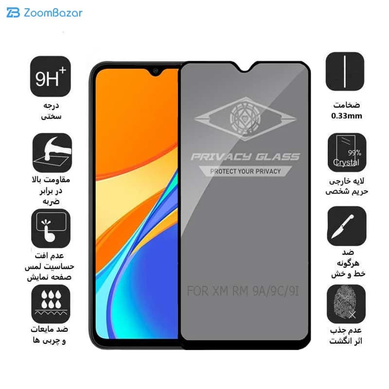 گلس پرایوسی اپیکوی مدل PvSight مناسب برای گوشی موبایل شیائومی Redmi 9A/ Redmi 9C/ Redmi 9i — تصویر ۳