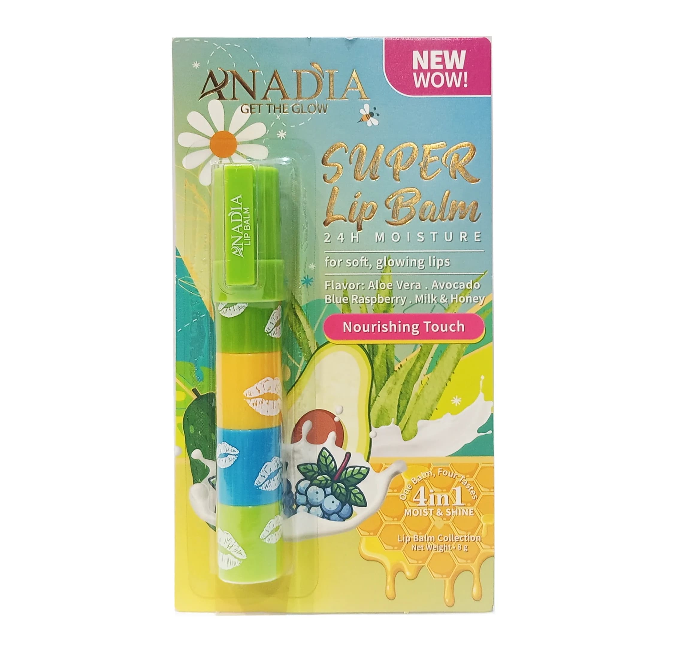 بالم لب آنادیا مدل Anadia Super Lip Balm 4in1
