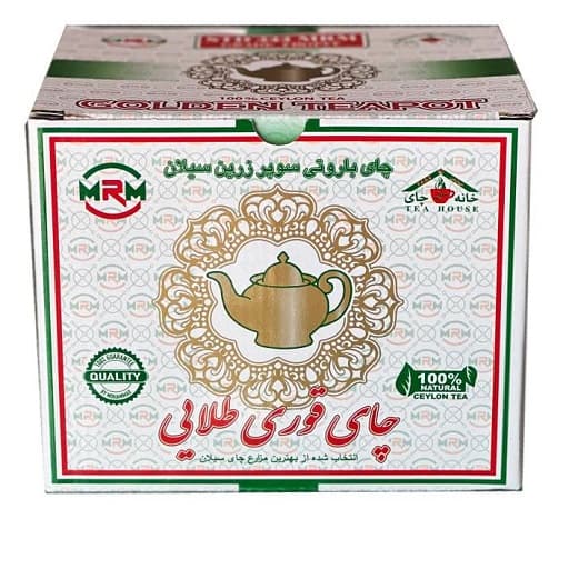 چای سیاه زرین سیلان ممتاز 10 کیلویی قوری طلایی