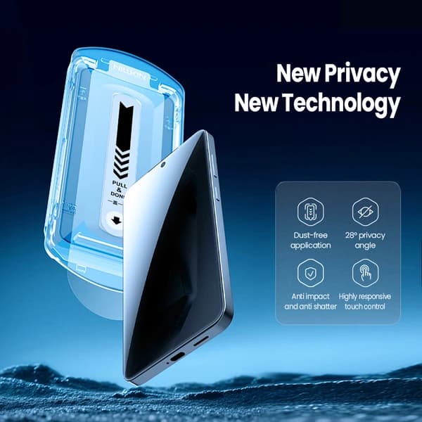 گلس حریم شخصی با ابزار مخصوص نصب Samsung Galaxy S25 مارک نیلکین مدل Guardian — تصویر ۳