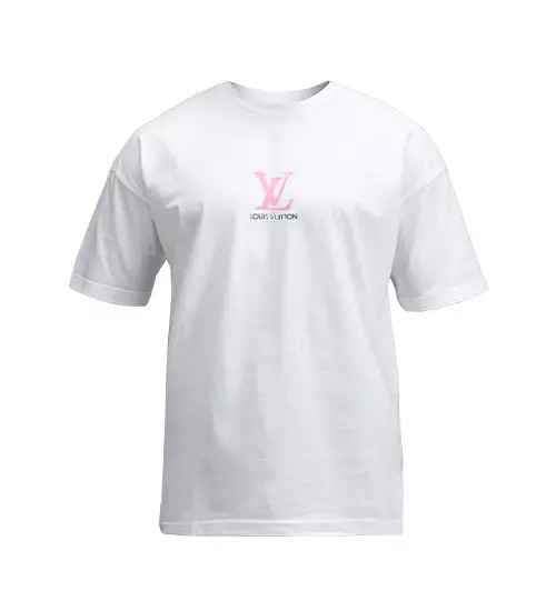 تیشرت Louis Vuitton یقه گرد مردانه سفید نخ پنبه طرح دار مدل 48446