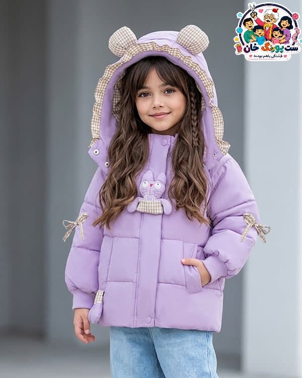 کاپشن وارداتی دخترانه گربه بامزه CFCS