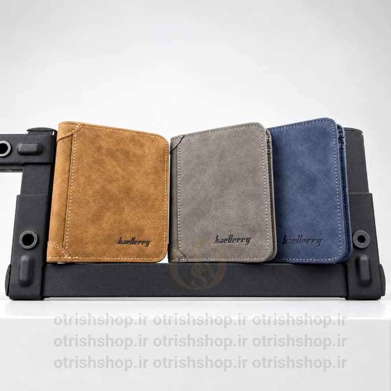 کیف پول جیبی برند بالری کتابی (چرم صنعتی وارداتی، ۷ جای کارت، جادار و شیک)
