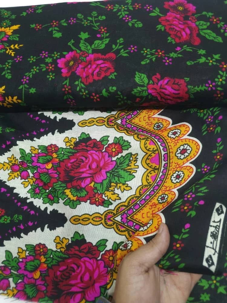 پارچه موهر پاکستانی ساده حاشیه دار طرح 2