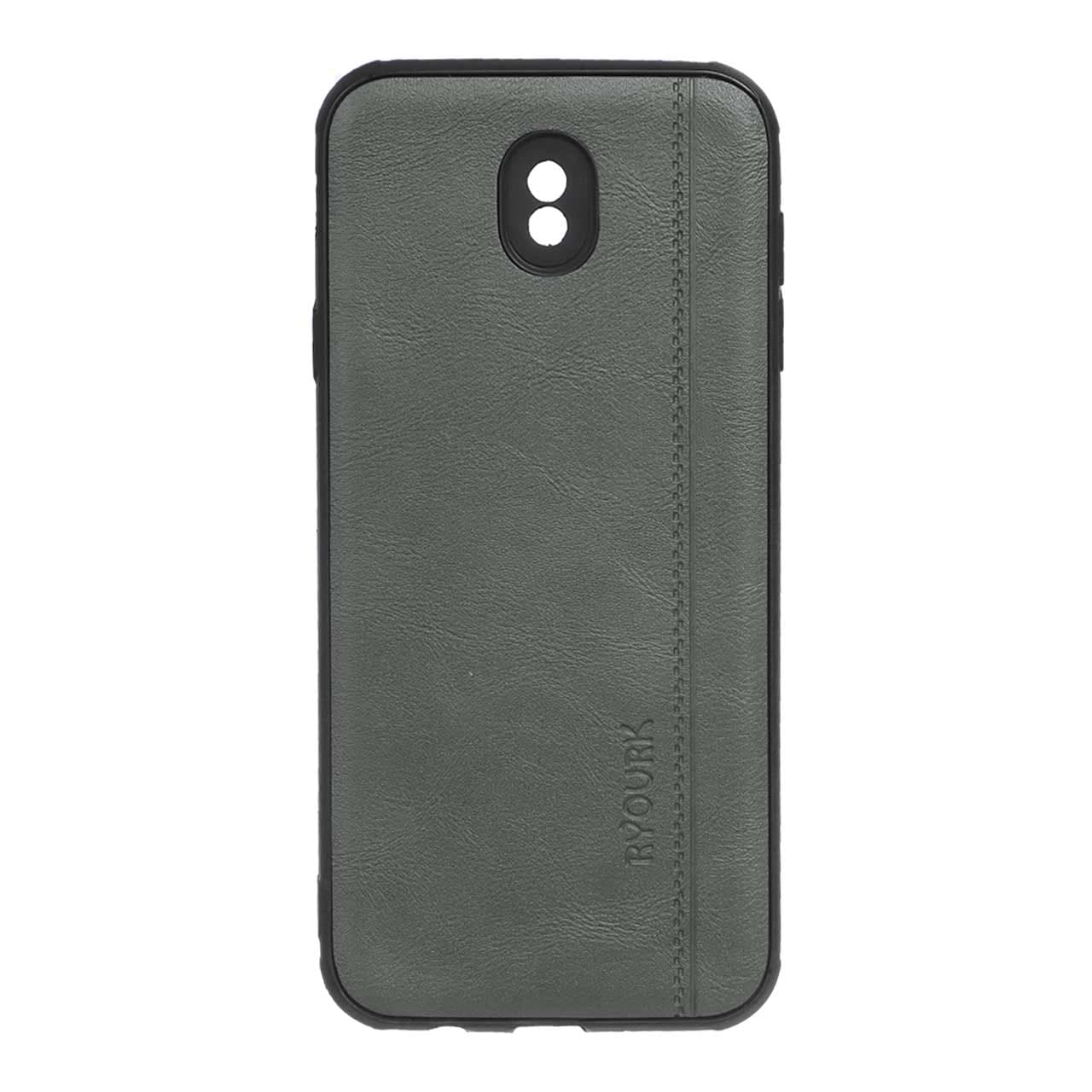 قاب طرح چرم RYOURK مدل Samsung Galaxy J7 Pro / J730 – خاکستری