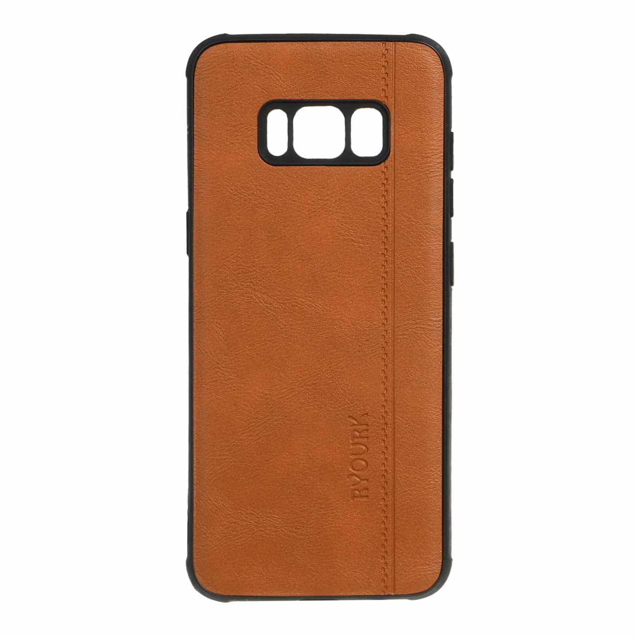 قاب طرح چرم RYOURK مدل Samsung Galaxy S8 – عسلی