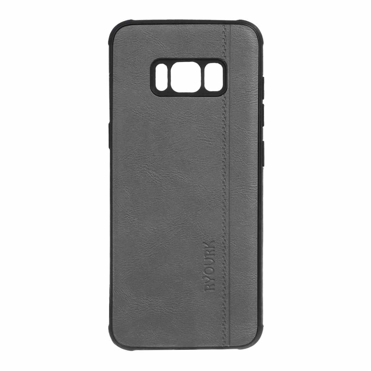 قاب طرح چرم RYOURK مدل Samsung Galaxy S8 – خاکستری
