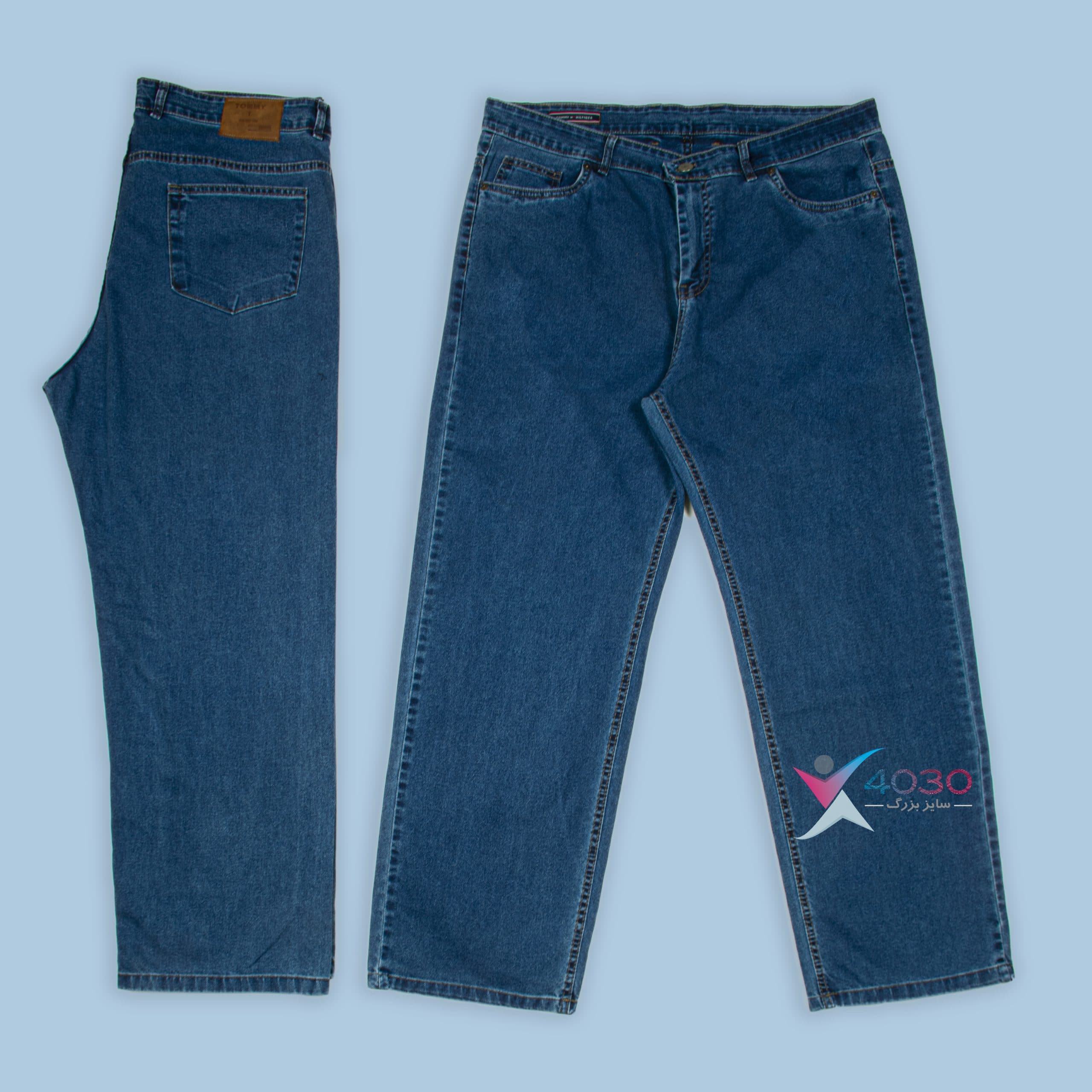 شلوار جین بگ Navy Blue سایزبزرگ ( 4335 )