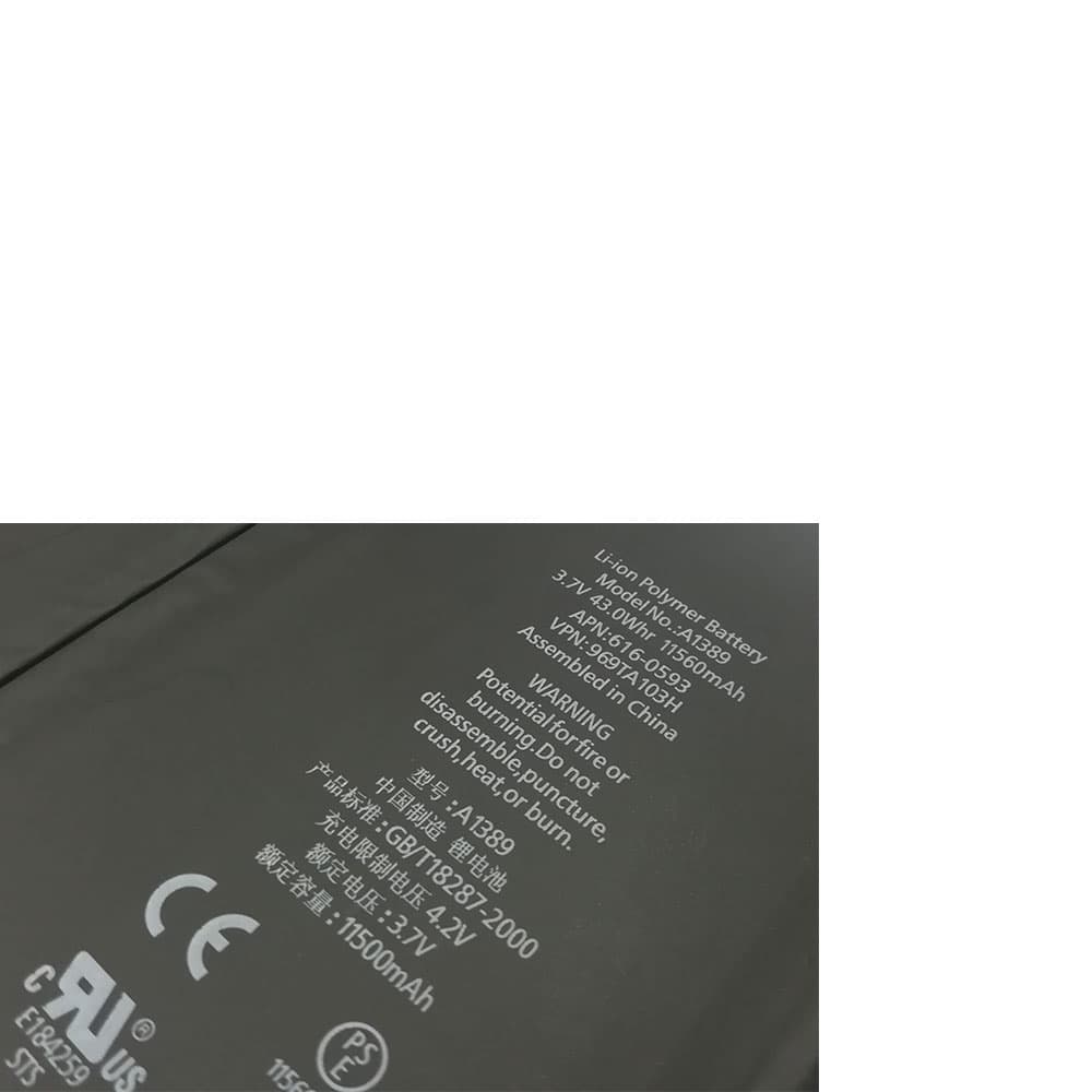 باتری اصلی تبلت اپل آیپد Apple iPad 4 Wi-Fi مدل A1389 — تصویر ۳
