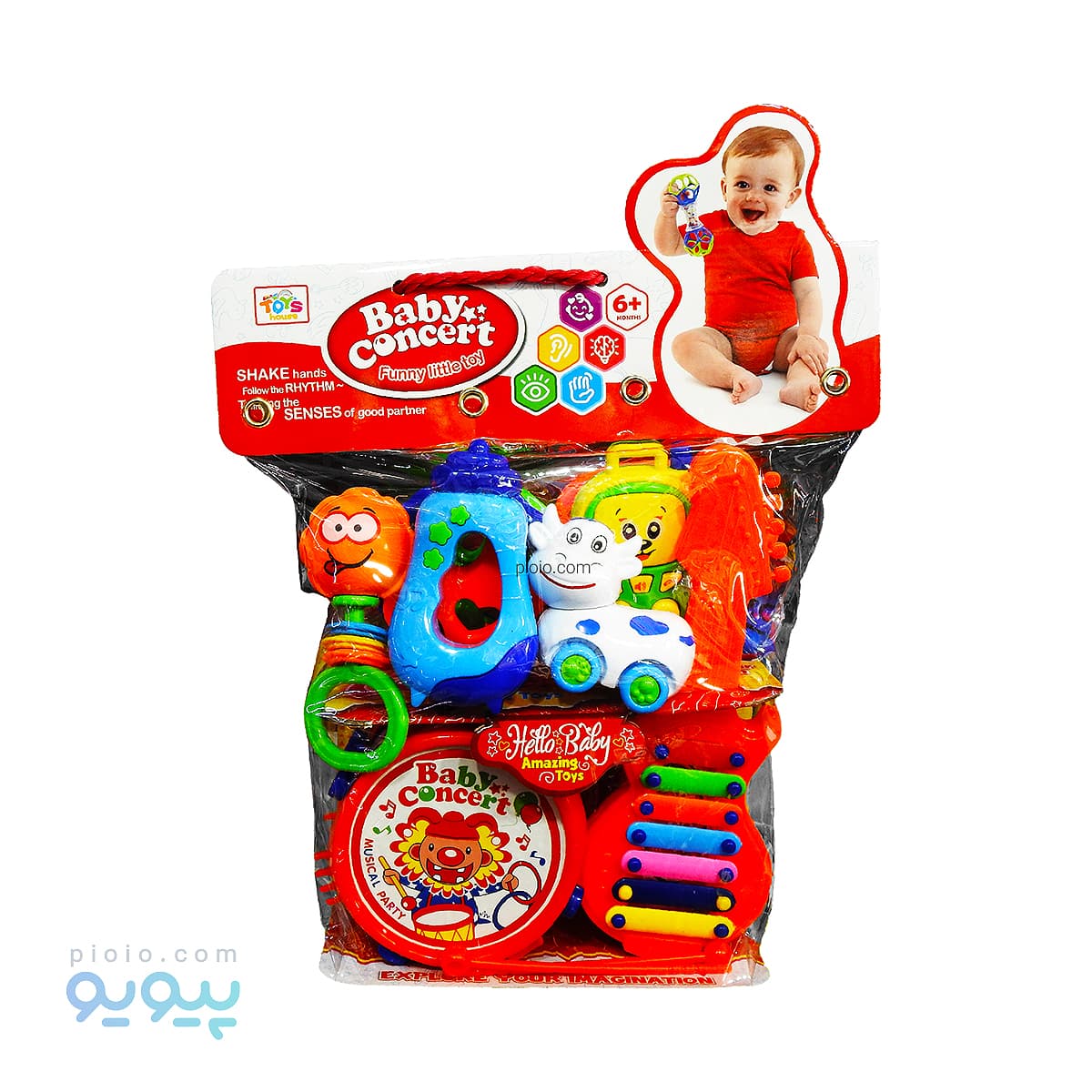 جغجغه مدل BABY CONCERT مجموعه 8 عددی پارس rattle تک و عمده